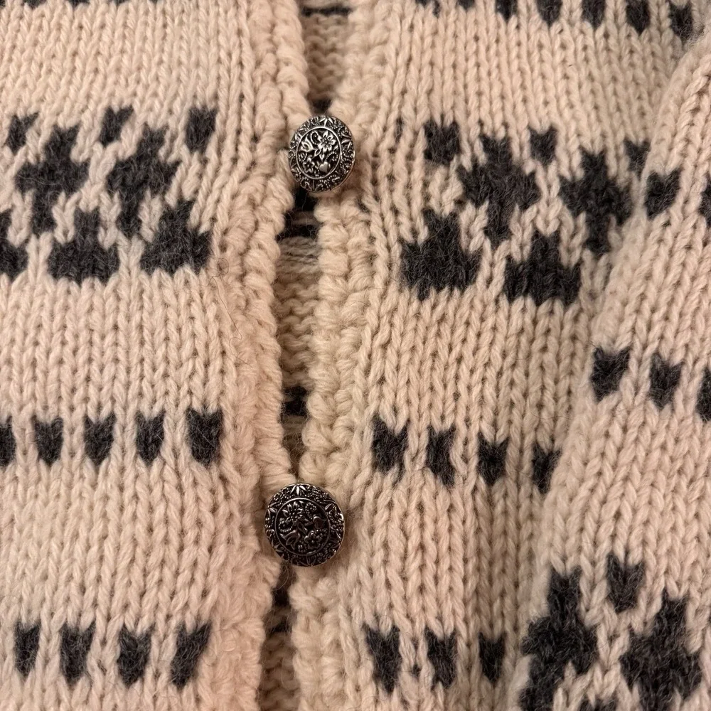 Vintage Pringle Of Scotland Women's L Shetland Wool Fair Isle Cardigan Sweater